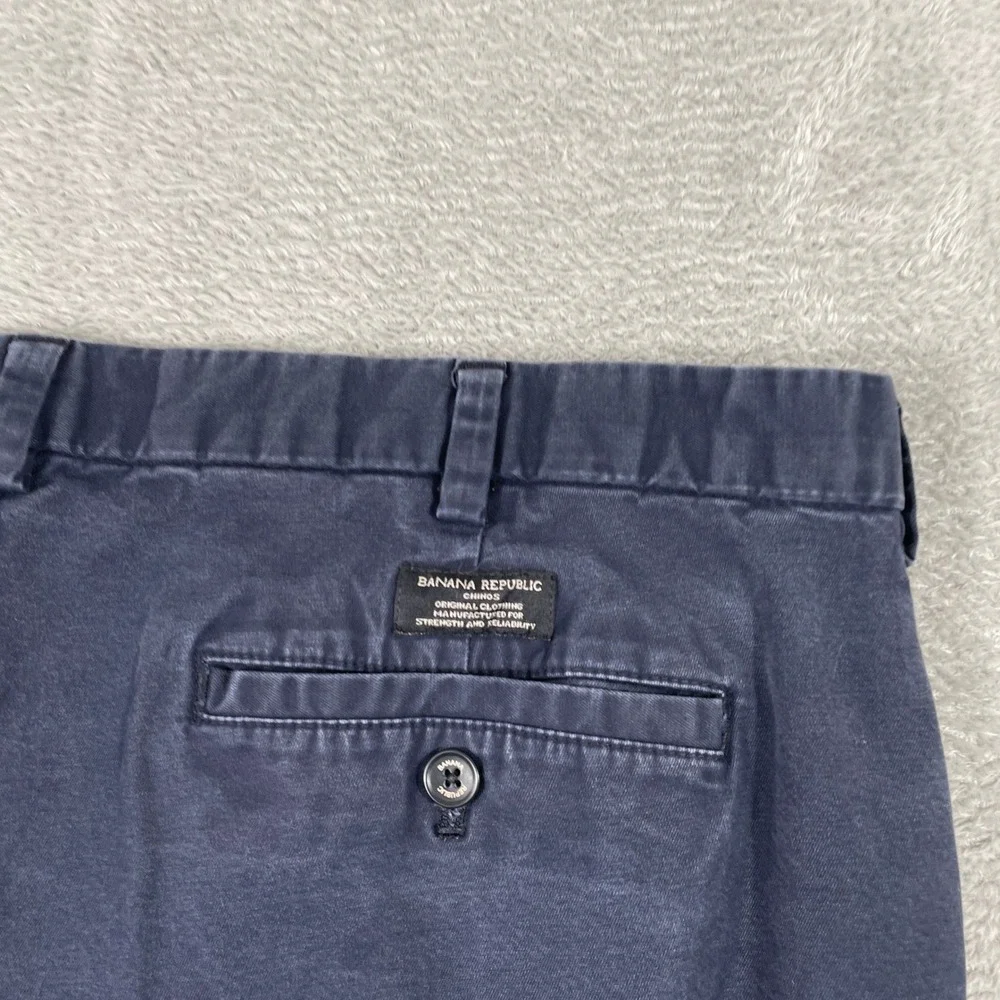 Banana‎ Republic Fulton Skinny Chino Mens 38x30 Navy Blue Stretch Cotton Pants